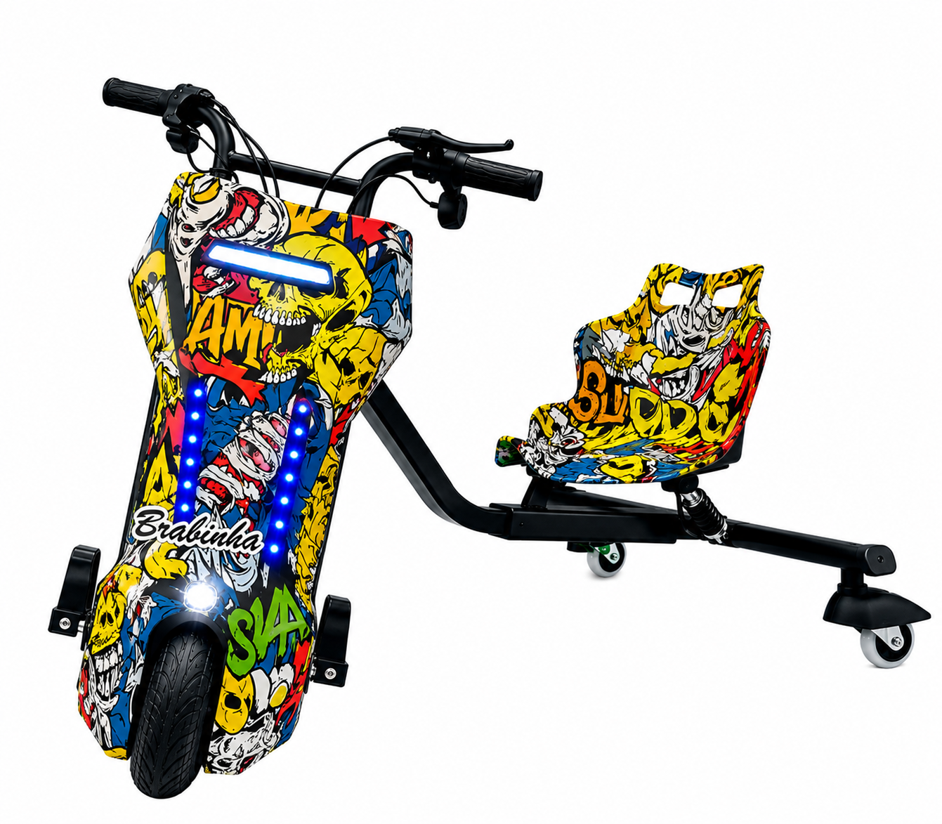 Triciclo Elétrico Drift 350w Bluetooth 3 Velocidades Único com Amortecedor 350W